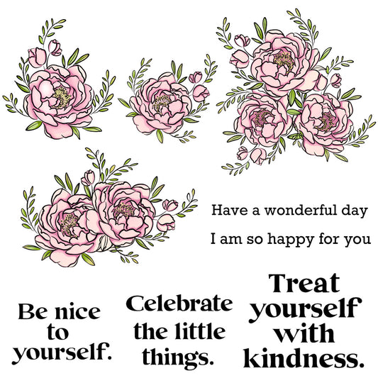 Blooming Flowers Floral Cutting Dies And Stamp Set YX826-S+D