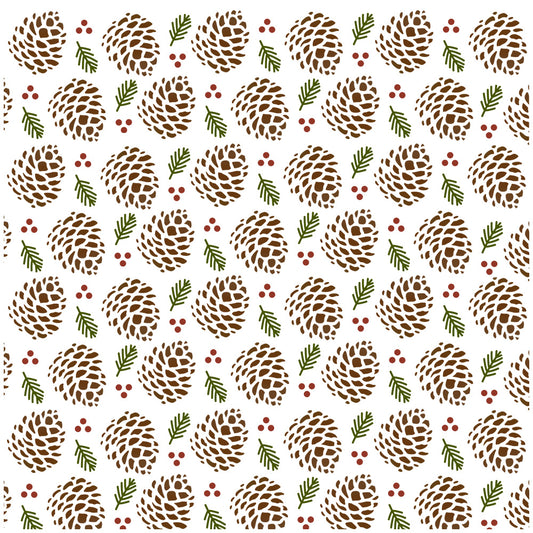 3PCs Background Christmas Pine Cones Plastic Stencils For Decor YX882