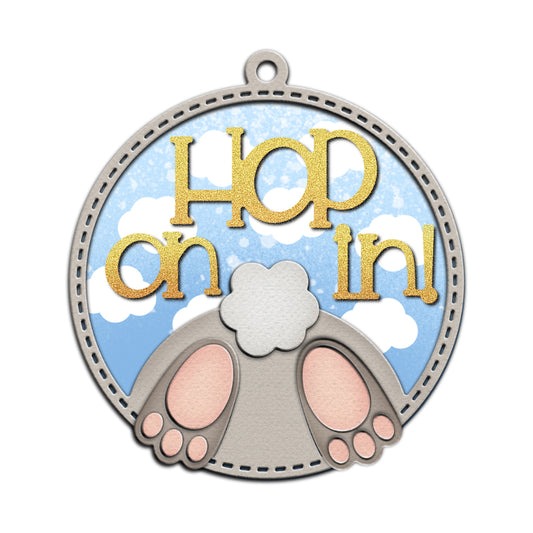 Easter Series Cute Rabbits Feet Paw Round Shaker Metal Cutting Dies Set YX1032