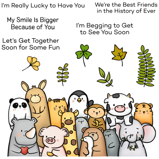 Nature Animals Family Friends Cutting Dies And Stamp Set YX644-S+D