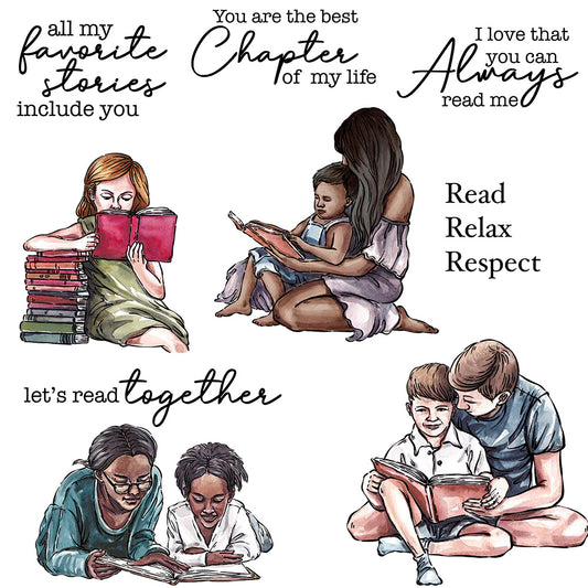 Love Family Reading Books Cutting Dies And Stamp Set YX933-S+D