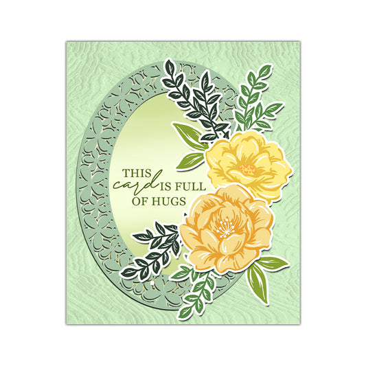 Spring Series Beautiful Blooming Flowers Cutting Dies And Stamp Set YX1152-S+D