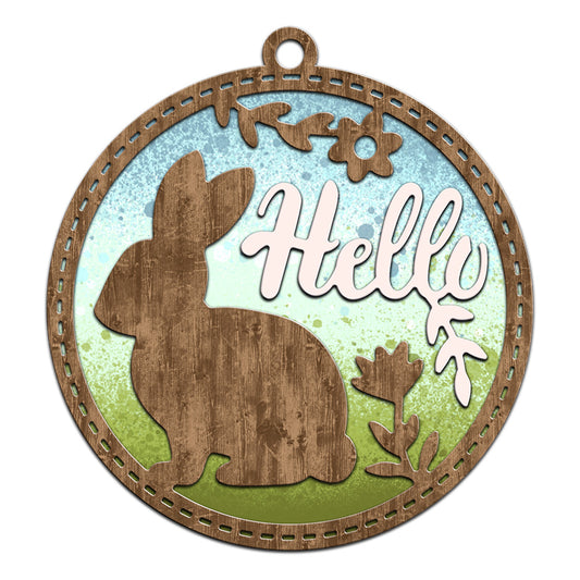 Cute Easter Rabbit Mini Round Shaker Metal Cutting Dies Set YX996