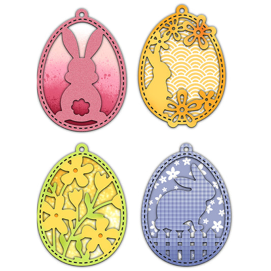 Happy Easter Eggs And Rabbits Mini Shaker Cutting Dies Set YX1010,YX1011,YX1012,YX1013