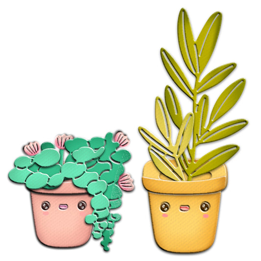 Cartoon Potted Flowers Plants Mini Cutting Dies Set YX863