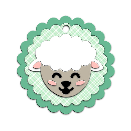 Cute Sheep Goat Round Shaker Metal Cutting Dies Set YX1171