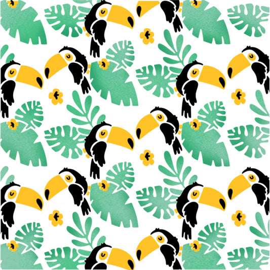 3pcs Palm Leaves And Cute Birds Plastic Stencils For Decor Scrapbooking Cards Background 20220817-117