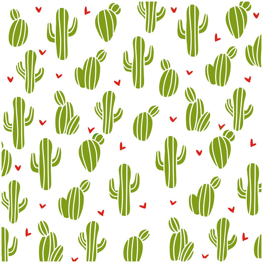 2PCs Cute Cartoon Cactus Background Stencil For Decor YX842