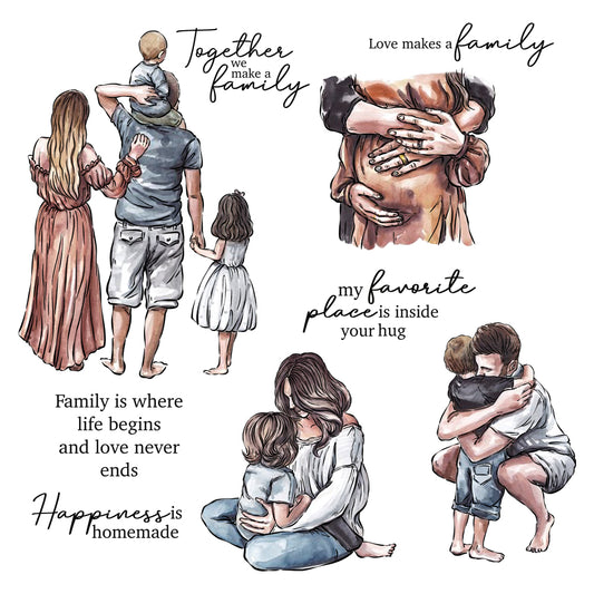 Father's Day Mother's Day Love Family Cutting Dies And Stamp Set YX1025-S+D