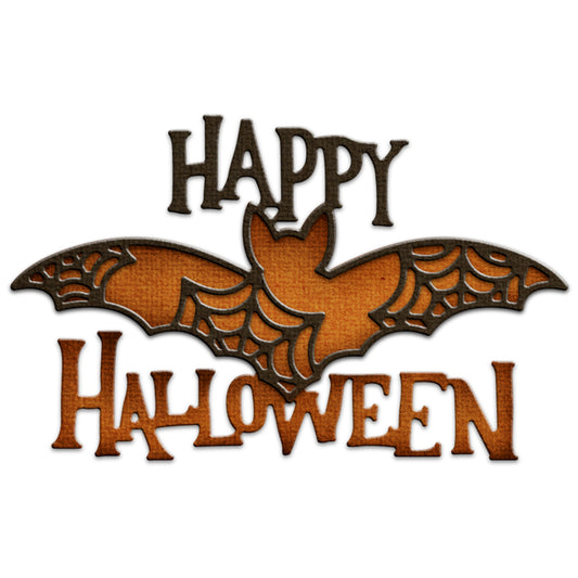 Happy Halloween Bat Embossed Metal Cutting Dies Set YX761