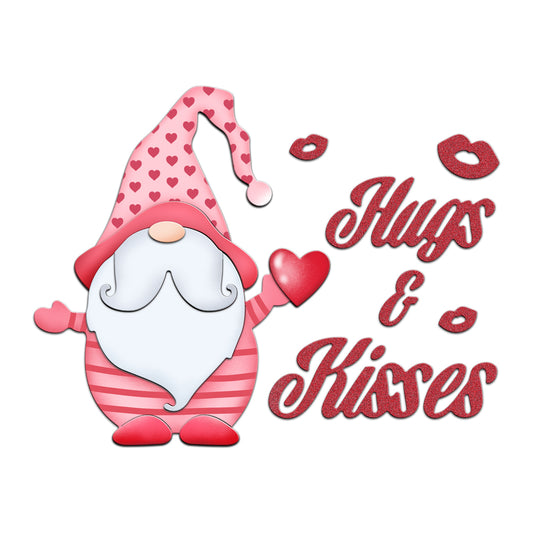 Valentine's Day Gifts Decor Love Gnome Hugs & Kisses Metal Cutting Dies Set YX1034