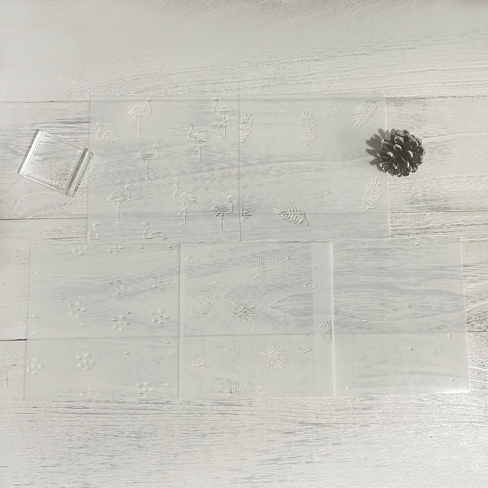 5pcs Background Cute Flamingo Leaves Stencil For Decor YX837