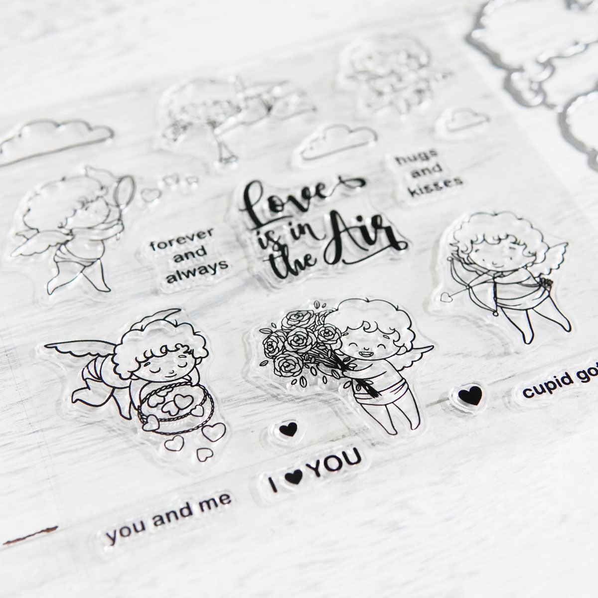 Cute Love Baby Cupid And Roses Cutting Dies And Stamp Set For Valentine's Day YX901-S+D