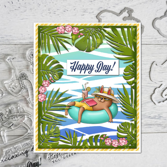 Summer Swimming Animals Cutting Dies And Stamp Set YX534-S+D