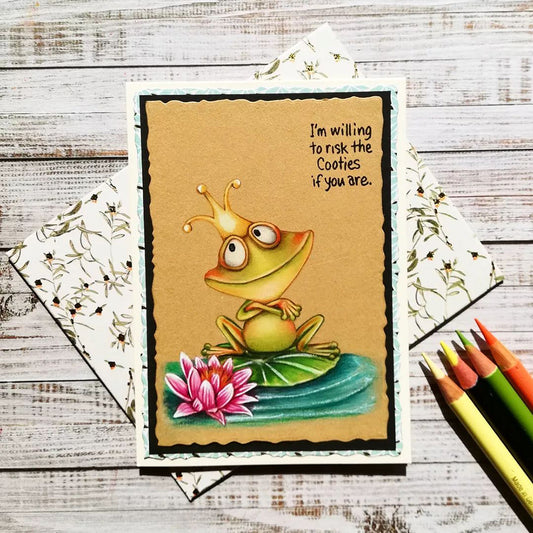 Carttoon Funny Frogs Prince Cutting Dies And Stamp Set YX544-S+D