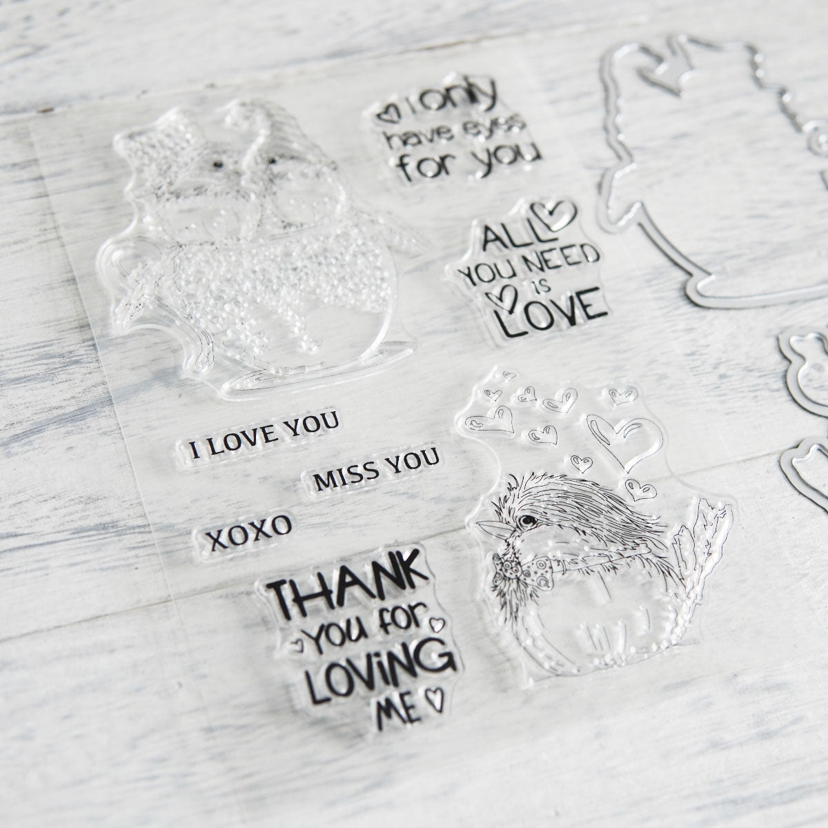 Happy Valentine's Day Love Birds Gnome Cups Cutting Dies And Stamp Set YX930-S+D