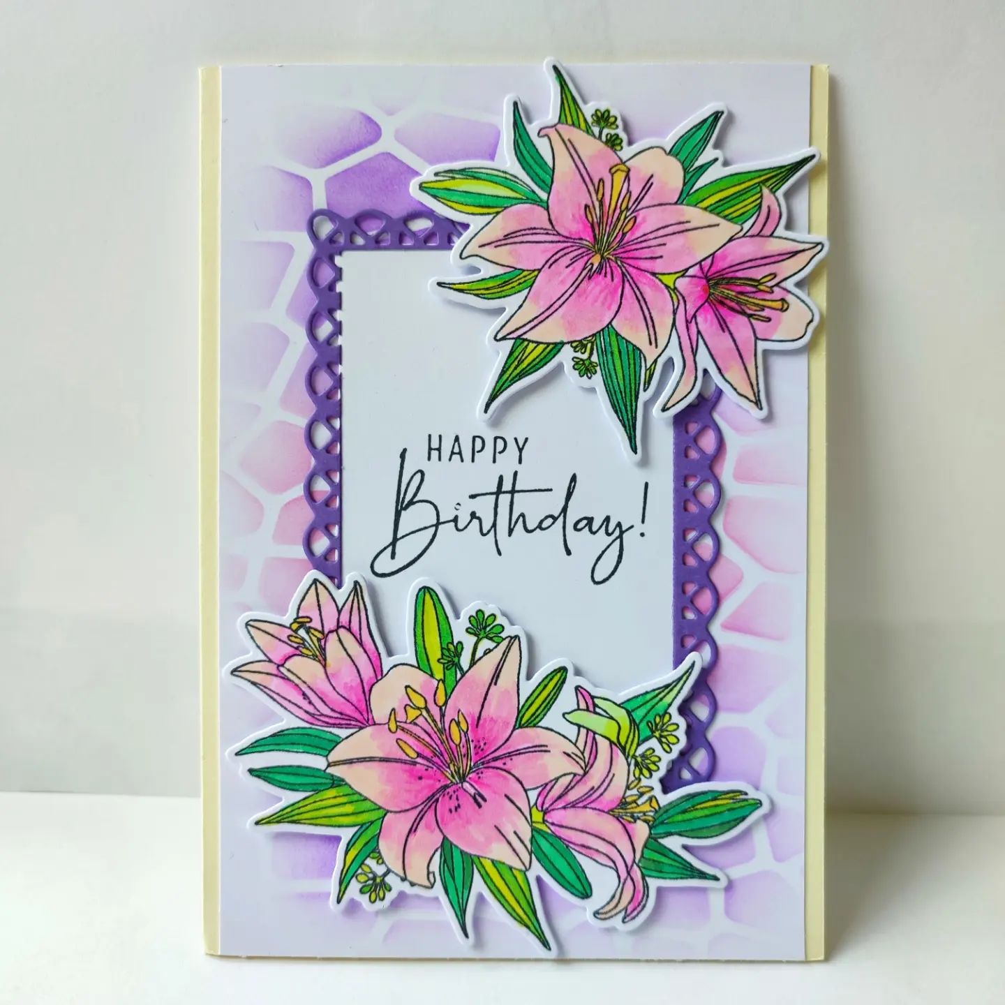 Blooming Lily Flowers Floral Cutting Dies And Stamp Set YX458-S+D