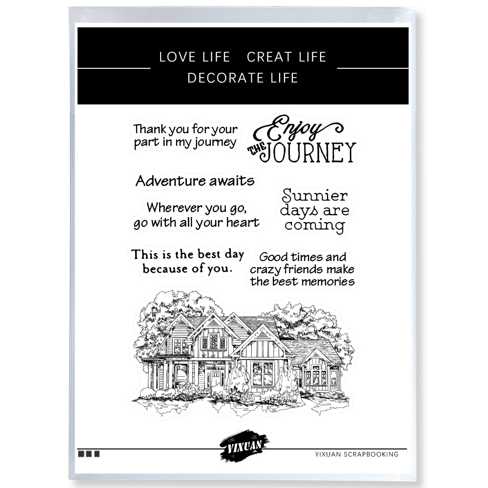 Vintage Castle House In The Forest Cutting Dies And Stamp Set YX518-S+D