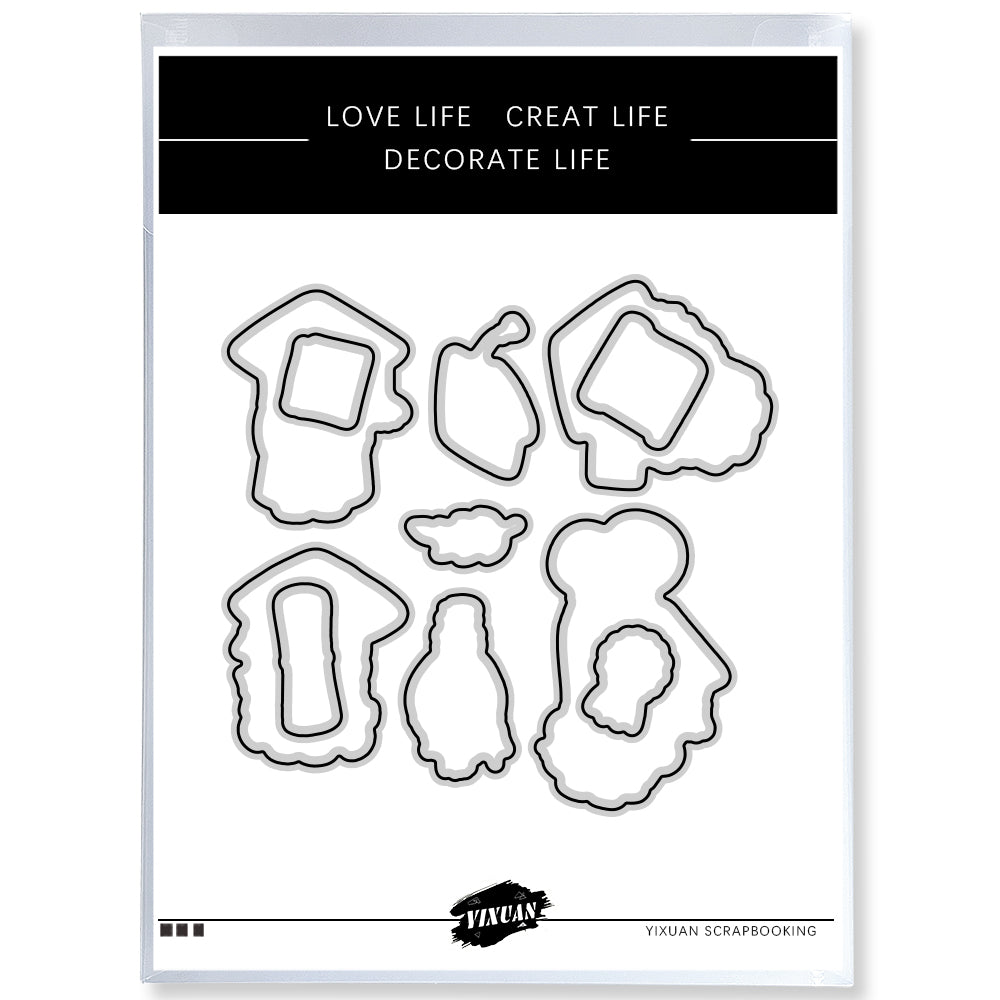 Gnome Graduation Season Cutting Dies And Stamp Set YX496-S+D