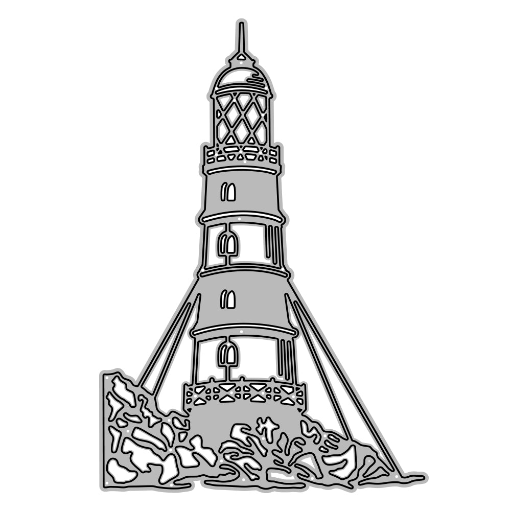 Large Size Lighthouse In The Seaside Metal Cutting Dies Set YX685