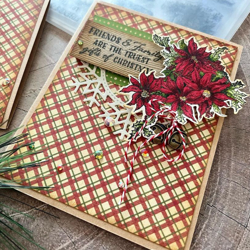 Winter Christmas Jingle Bells Candles Cutting Dies And Stamp Set YX657-S+D