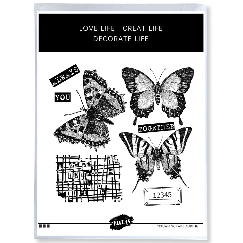 Beautiful Nature Butterflies Clear Stamp YX1107