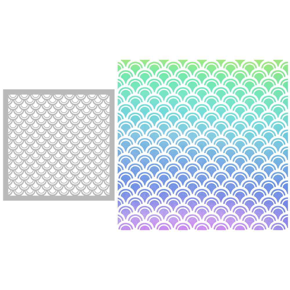 1PC Geometric Scales Plastic Stencils For Decor Scrapbooking Card Making 20220817-93