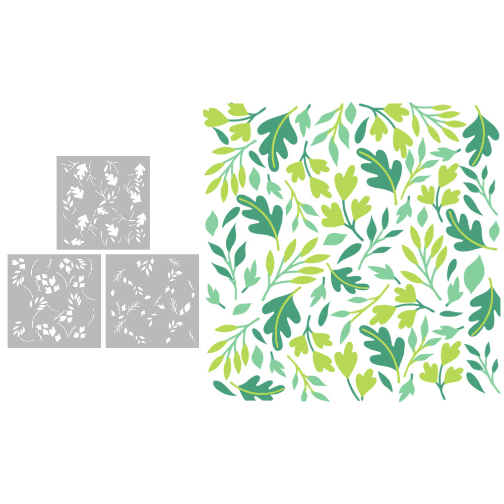 3pcs Spring Series leaves Plastic Stencils For Decor Scrapbooking Cards Background 20220817-5