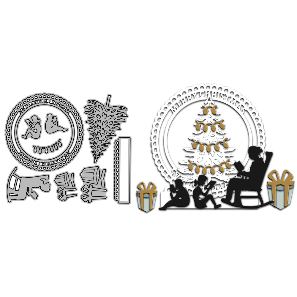 Family Member And Christmas Tree Cutting Dies Set YX814
