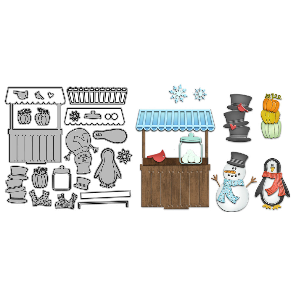 Winter And Christmas Series Penguin And Snowman Cutting Dies Set YX816
