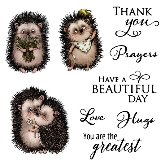 Cute Little Hedgehog Mini Cutting Dies And Stamp Set YX582-S+D
