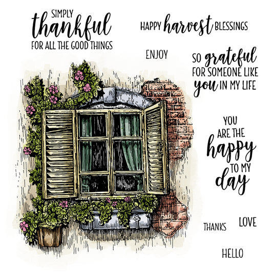 Garden Flower Vines Over The Window Cutting Dies And Stamp Set YX539-S+D