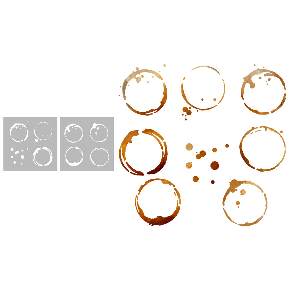 2PCs Circles And Drops Plastic Stencils For Decor YX1079