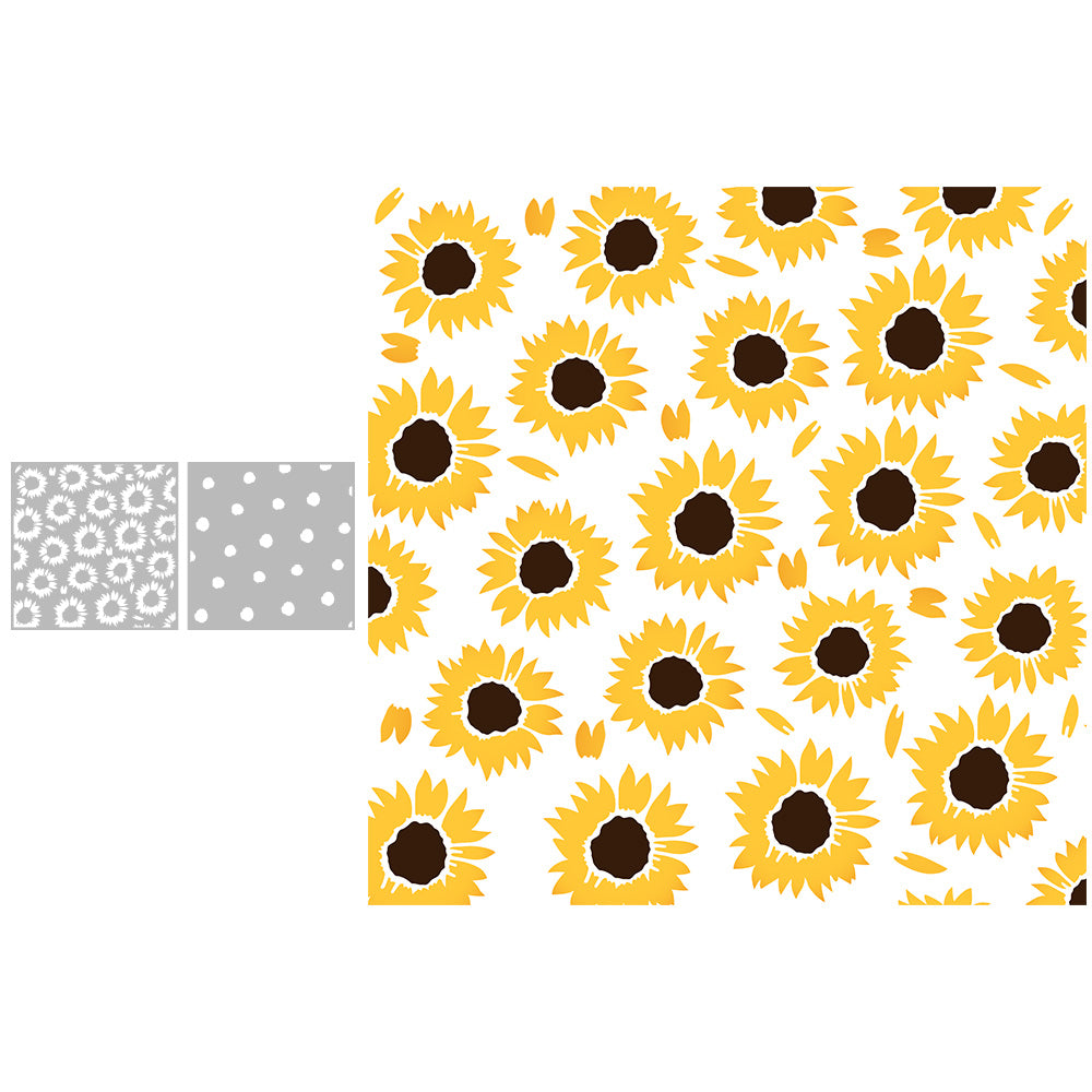 2PCs Bloomed Sunflowers Background Stencil For Decor YX843