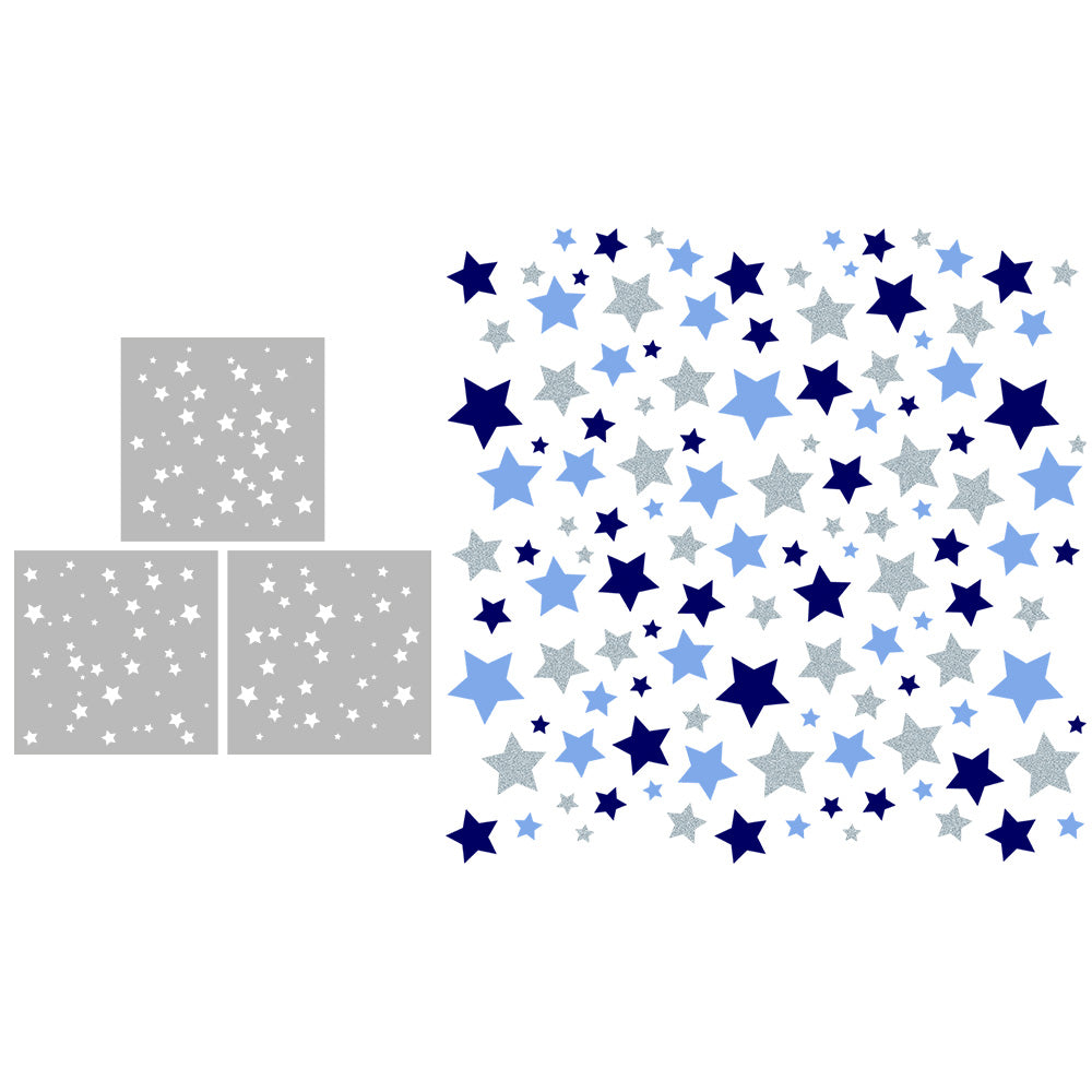 3PCs Background Stars Plastic Stencils For Decor Scrapbooking Card Making 20220817-109