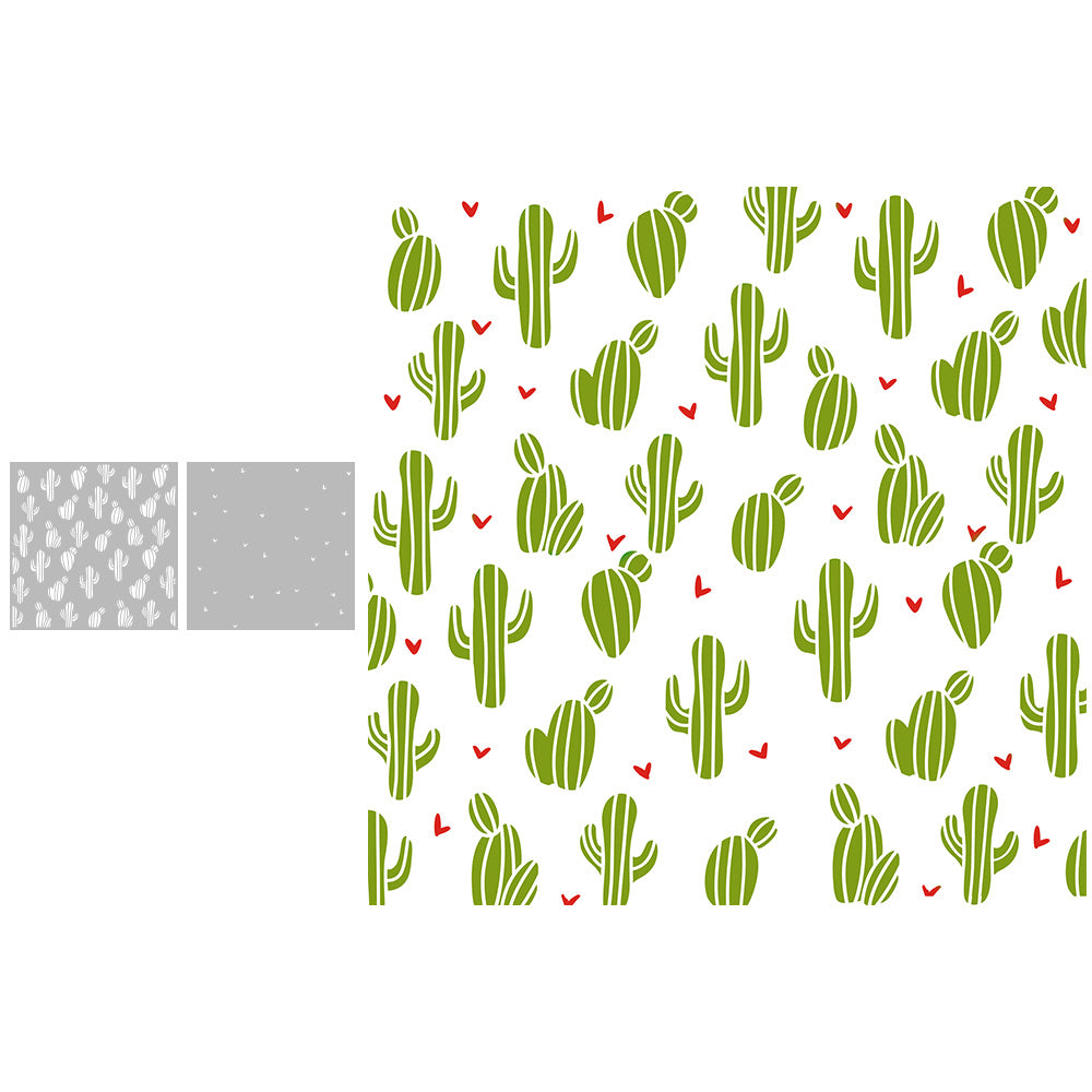 2PCs Cute Cartoon Cactus Background Stencil For Decor YX842