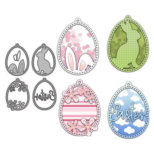 Cute Easter Rabbits And Eggs Mini Shaker Cutting Dies Set YX1006,YX1007,YX1008,YX1009