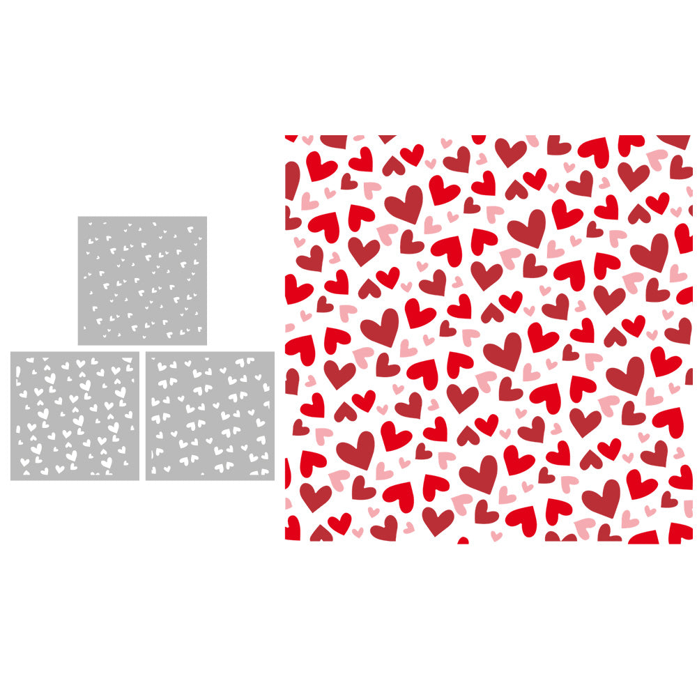 3PCs Valentine's Day Series Love Hearts Stencils For Decor Cards Background 20220817-59