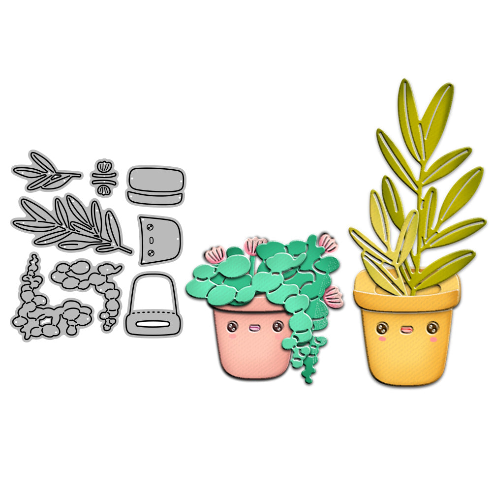 Cartoon Potted Flowers Plants Mini Cutting Dies Set YX863