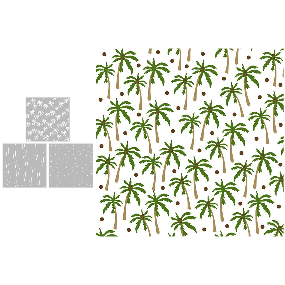 3PCs Beach Palm Trees Background Stencil For Decor YX840