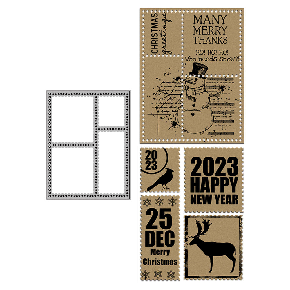 Geometric Rectangle Background Metal Cutting Dies Set YX603