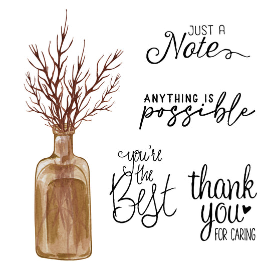 Home Desk Bottle And Branches Mini Cutting Dies And Stamp Set YX605-S+D