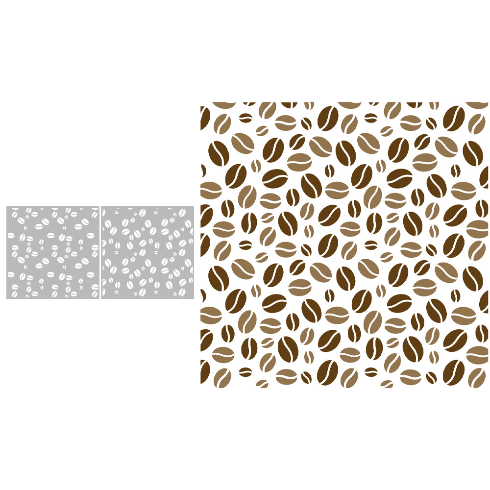 2PCs Coffee Beans Plastic Stencils For Decor YX1080