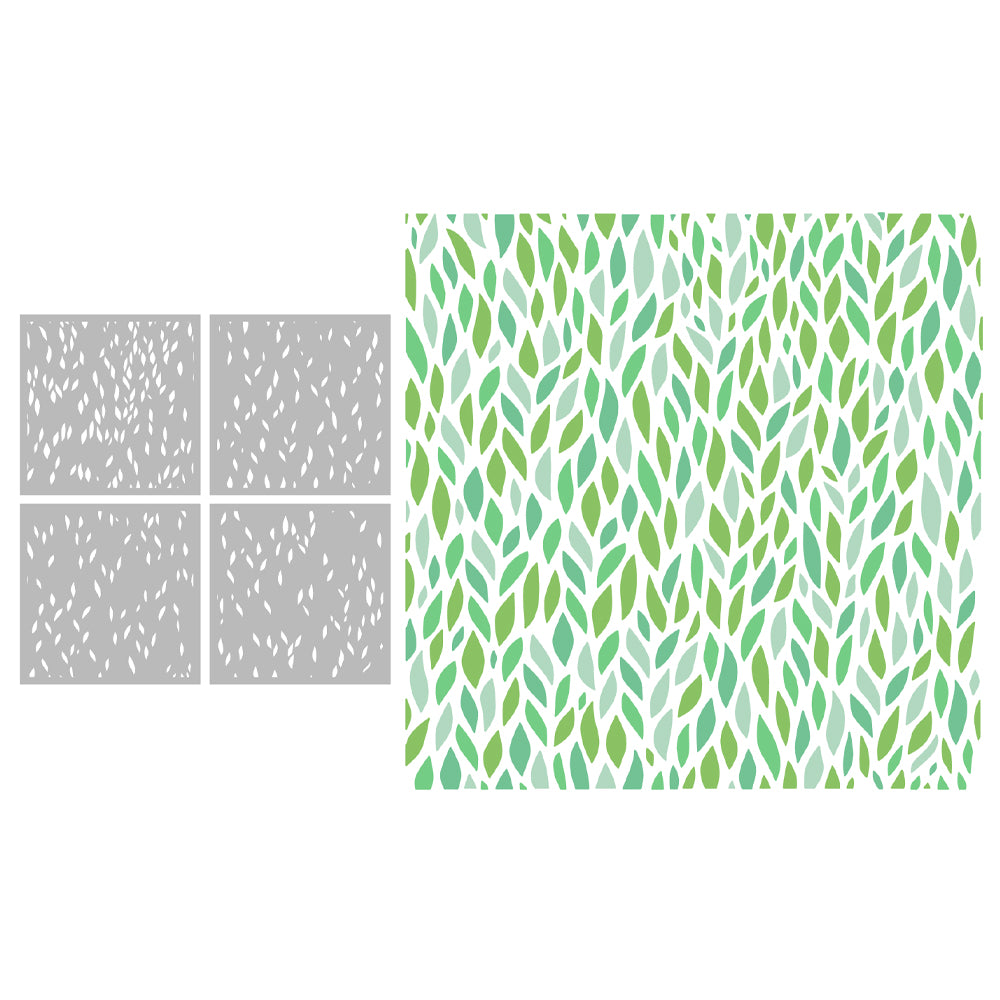 4PCs Spring Series Leaves Plastic Stencils For Decor YX1081