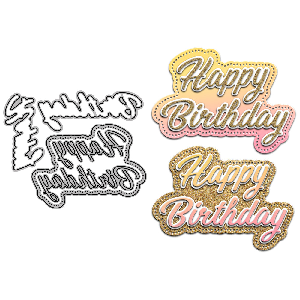 Universal Happy Birthday Cutting Dies Set YX632