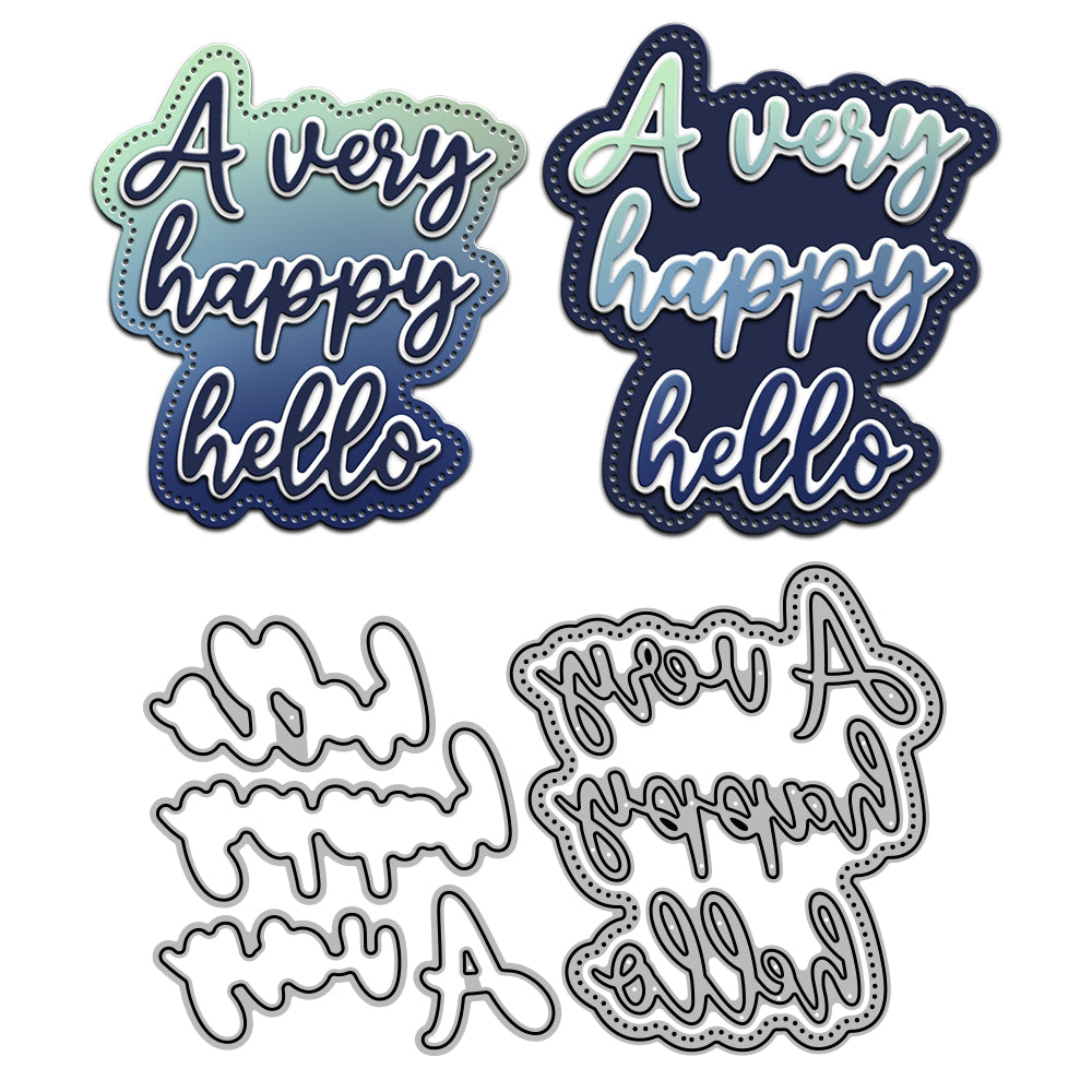 A Very Happy Hello Cutting Dies Set YX634