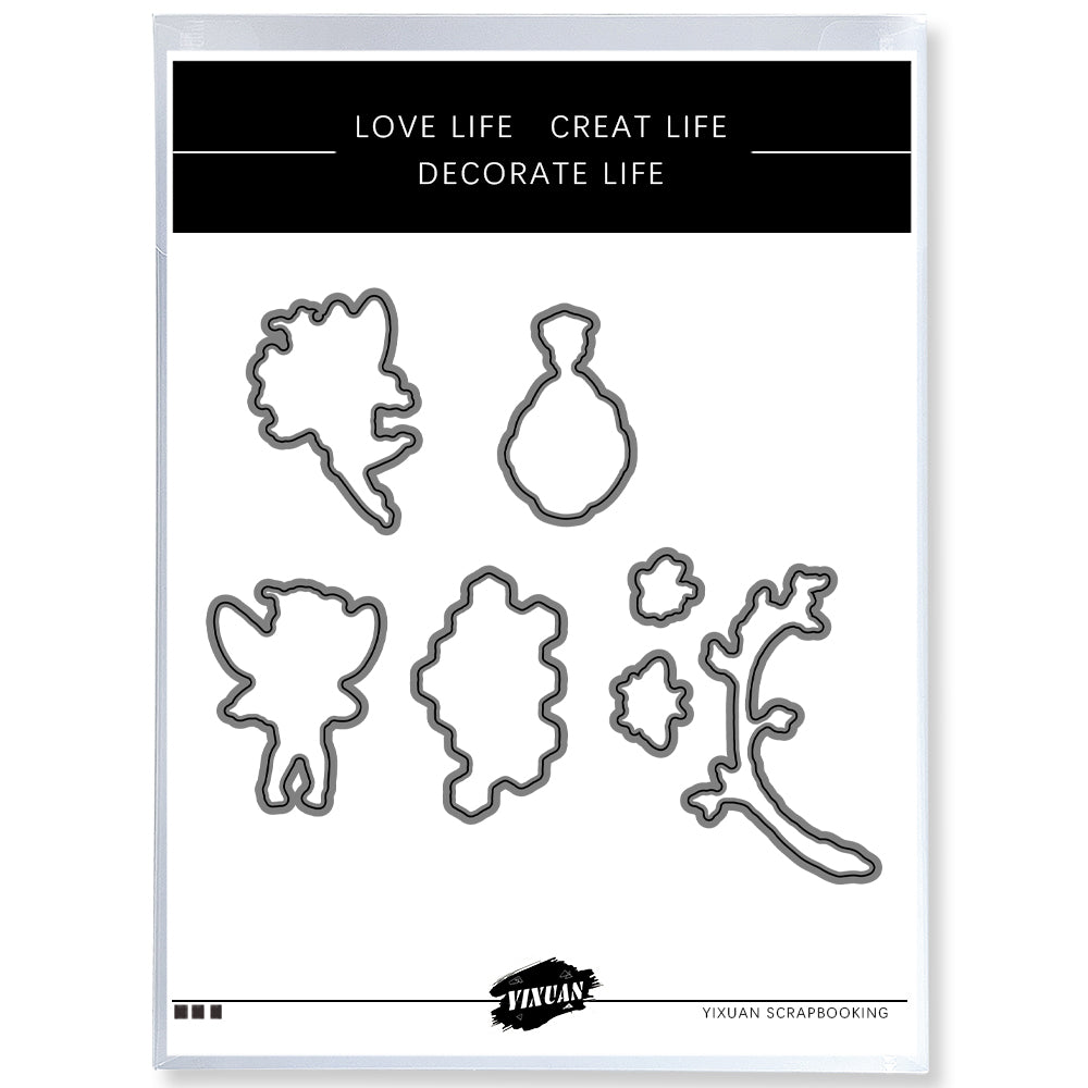 Sweet Honey And Bee Girl Fairy Cutting Dies And Stamp Set YX1131-S+D