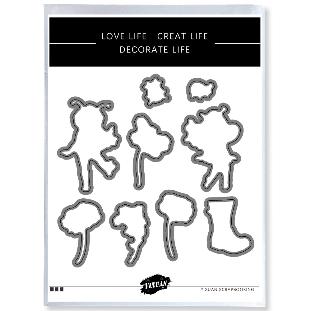 Spring Flowers And Ladybug Girl Fairy Cutting Dies And Stamp Set YX1132-S+D