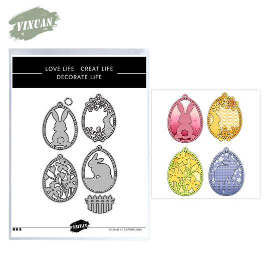 Happy Easter Eggs And Rabbits Mini Shaker Cutting Dies Set YX1010,YX1011,YX1012,YX1013