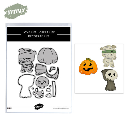 Cute Halloween Goast And Pumpkin Cutting Dies Set YX628